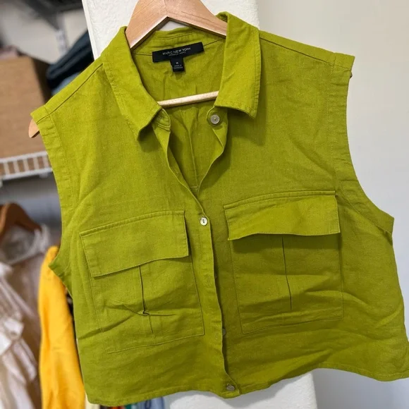 MARC NEW YORK Button Down Crop Top - Picture 2 of 7